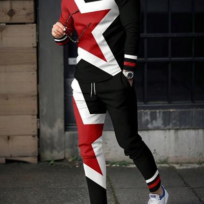 Men's Christmas 3D Print Tracksuit | Long Sleeve T-Shirt & Pants Set S