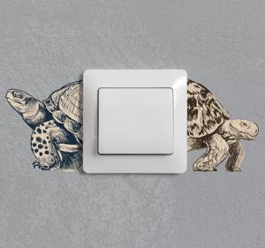 Schildpadden beige licht schakelaar sticker