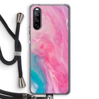 Roze explosie: Sony Sony Xperia 10 III Transparant Hoesje met koord