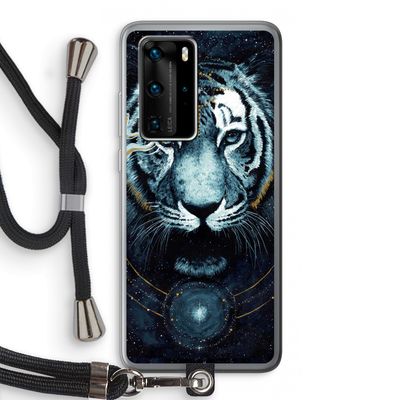 Darkness Tiger: Huawei P40 Pro Transparant Hoesje met koord