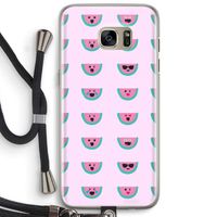 Smiley watermeloenprint: Samsung Galaxy S7 Edge Transparant Hoesje met koord