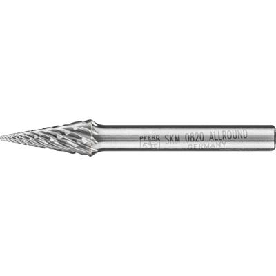 PFERD TOOLS 21001035 Freesstift Hardmetaal Spitse kegel Lengte 60 mm Afmeting, Ø 8 mm Werklengte 20 mm Schachtdiameter 6 mm 1 stuks