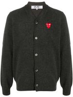 Comme Des Garçons Play cardigan à patch logo - Gris - thumbnail