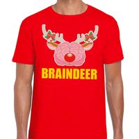 Foute Kerstmis t-shirt braindeer rood voor heren 2XL  - - thumbnail