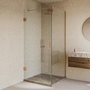 Douchecabine SaniClear Modern | 100x70x200 cm | 1 Draaideur | Koper geborsteld