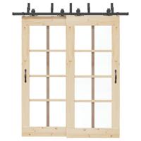 VidaXL Doos met onderdelen voor schuifdeur 200 cm staal zwart