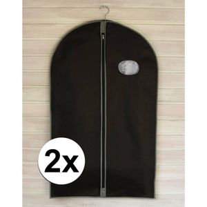 2x Beschermhoezen voor kleding zwart 100 cm - Kledinghoezen