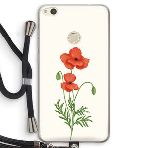 Red poppy: Huawei Ascend P8 Lite (2017) Transparant Hoesje met koord