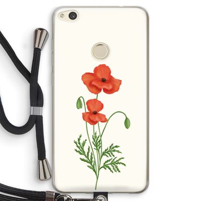 Red poppy: Huawei Ascend P8 Lite (2017) Transparant Hoesje met koord