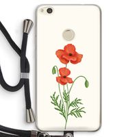 Red poppy: Huawei Ascend P8 Lite (2017) Transparant Hoesje met koord