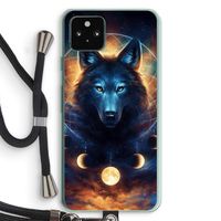 Wolf Dreamcatcher: Pixel 5a 5G Transparant Hoesje met koord