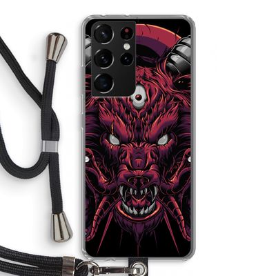 Hell Hound and Serpents: Samsung Galaxy S21 Ultra Transparant Hoesje met koord