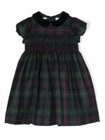 POLO RALPH LAUREN KIDS ensemble robe-culotte en laine à motif tartan - Vert - thumbnail