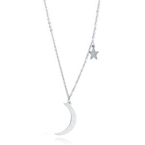 Hippe dames ketting Moon Star Zilverkleurig