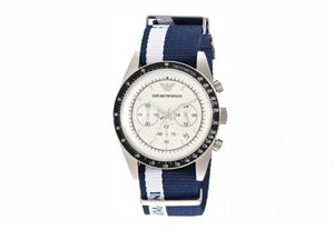 Horlogeband Armani Ar6108.BL Onderliggend Nylon/perlon Blauw 23mm