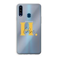 Amber Script: Samsung Galaxy A20s Transparant Hoesje