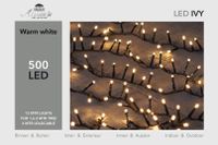 Led ivy 500l/12m warmwit 4m aanloopsnoer zwart/ip44 Anna's collection - Annas collection