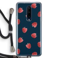 Framboosjes: OnePlus 7 Pro Transparant Hoesje met koord