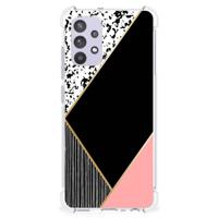 Samsung Galaxy A32 4G | A32 5G Enterprise Editie Shockproof Case Zwart Roze Vormen Samsung Galaxy A32 4G | A32 5G Enterprise Editie Shockproof Case Zwart Roze Vormen