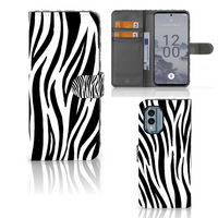 Nokia X30 Telefoonhoesje met Pasjes Zebra