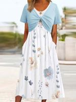 Casual Floral Short Sleeve Two-Piece Set - thumbnail