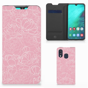 Samsung Galaxy A40 Smart Cover White Flowers