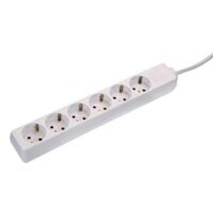 Schwabe Stekkerdoos wit 6 x randaarde 1,4m kabel