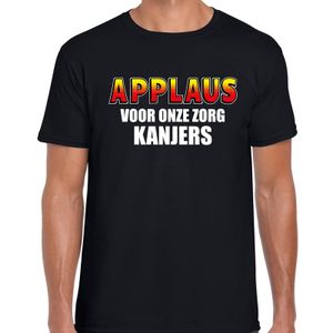 Applaus voor onze zorg kanjers steun t-shirt zwart voor heren