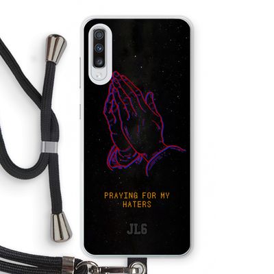 Praying For My Haters: Samsung Galaxy A70 Transparant Hoesje met koord