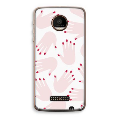 Hands pink: Motorola Moto Z Force Transparant Hoesje