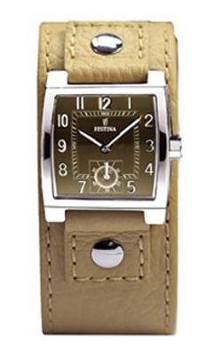 Horlogeband Festina F16068-C Onderliggend Leder Beige 18mm