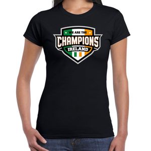 We are the champions Ireland / Ierland supporter t-shirt zwart voor dames