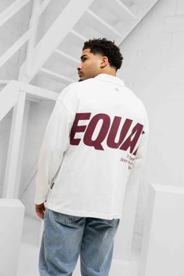 Equalite Elia Longsleeve Polo Heren Wit - Maat L - Kleur: DonkerroodWit | Soccerfanshop