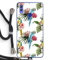 Kleurrijke papegaaien: Honor Note 10 Transparant Hoesje met koord
