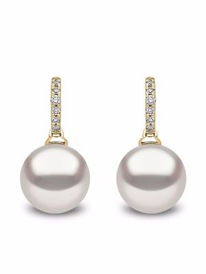 Yoko London boucles d'oreilles Classic en or 18ct ornées de diamants et de perles d'eau douce