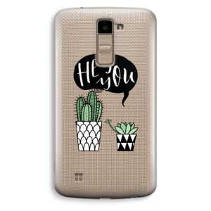 Hey you cactus: LG K10 (2016) Transparant Hoesje