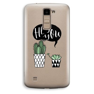 Hey you cactus: LG K10 (2016) Transparant Hoesje