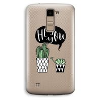 Hey you cactus: LG K10 (2016) Transparant Hoesje