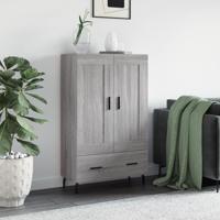 Hoge kast 69,5x31x115 cm bewerkt hout grijs sonoma eikenkleurig