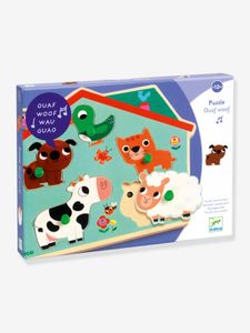 Puzzel met geluid Woef Woef - DJECO blauw