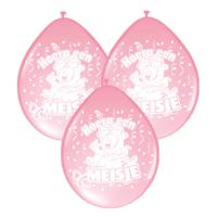 Ballonnen geboorte meisje - 8x - lichtroze - baby thema versiering