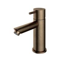 Hotbath Cobber - Wastafelmengkraan - zonder Waste - Laag - Bruin - Opbouw - Messing - V06