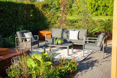 GI Springs stoel-bank loungeset (4-delig) - Antraciet OP=OP