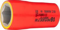 HAZET Dopsleutel · geïsoleerd 900KV-18 · 1/2 inch (12,5 mm) vierkant hol · Buiten-zeskant-tractieprofiel · SW 18 mm