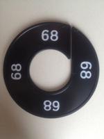 Maatring 9cm zwart/wit 68