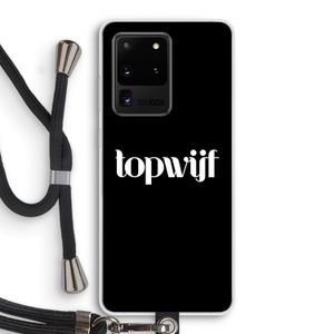 Topwijf Zwart: Samsung Galaxy S20 Ultra Transparant Hoesje met koord