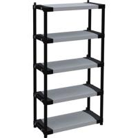 Kunststof plank - TOOD - 5 planken - Draagvermogen 80 kg - 80x40x171 cm - Zwart/grijs
