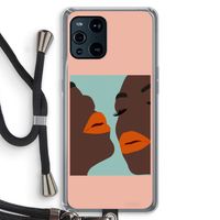 Orange lips: Oppo Find X3 Transparant Hoesje met koord