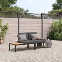 2-delige Loungeset met kussens aluminium zwart