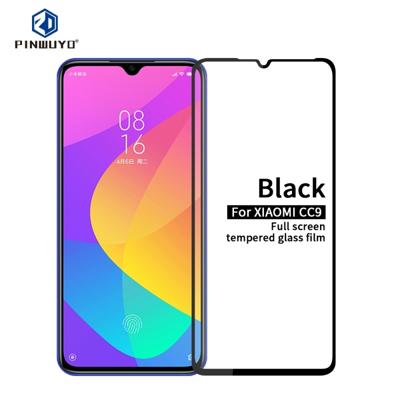 PINWUYO 9H 2.5D Full Screen Tempered Glass Film for Xiaomi Mi CC9(Black)